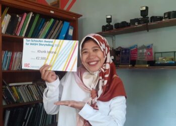 Ketua Youth with Sanitation Concern (YSC) Lampung, Khorik Istiana raih penghargaan Ton Schouten Award Wash Storytelling 2021. (dok)