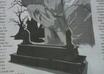 Ilustrasi cerpen Kuburan Pasir hitam. (LAMPUNGPOST/NURUL FAHMI)