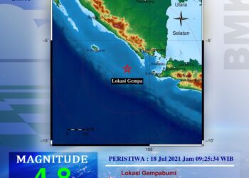 Pesisir Barat diguncang gempa bumi tektonik. (Dok. BMKG)