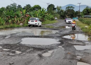 Desa Sukadadi Bangun Jalan dan Lapangan Voli