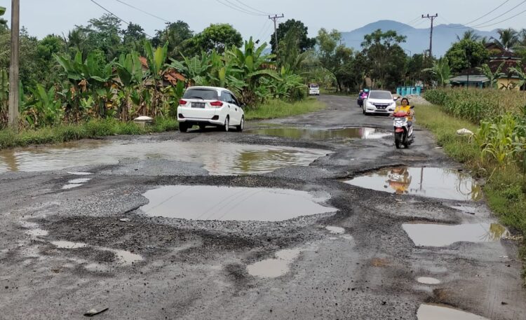 Desa Sukadadi Bangun Jalan dan Lapangan Voli