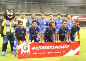 Skuat Persiba Balikpapan saat laga perdana Liga 2 melawan Kalteng Putra di Stadion Batakan, Balikpapan, Kalimantan Timur.(ANTARA/NOVI ABDI)