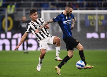 Suasana laga Inter Milan vs Juventus.(AFP/MARCO BERTORELLO)