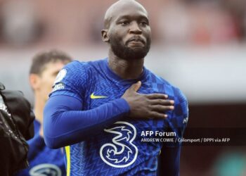 Penyerang Chelsea, Romelu LukakuAFP/ANDREW COWIE