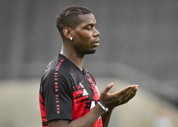 Gelandang Manchester United, Paul Pogba.(AFP/MARTIN MEISSNER)