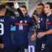 SELEBRASI PEMAIN. Para pemain Timnas Prancis melakukan selebrasi usai mencetak gol ke gawang Finlandia pada laga kualifikasi Piala Dunia. AFP/FRANCK FIFE