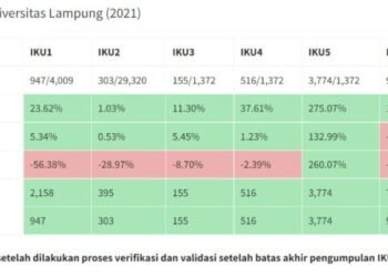 Indikator Kinerja Utama BLU Unila 2021. (dok)