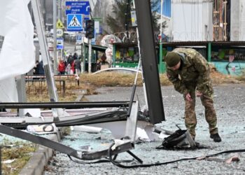 Suasana di Kota Kiev, Ukraina. (AFP)