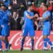 CETAK GOL. Para pemain Atletico Madrid melakukan selebrasi usai mencetak gol ke gawang Rayo Vallecano pada laga La Liga, Minggu (20/3).
AFP/OSCAR DEL POZO