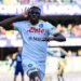 CETAK GOL. Penyerang Napoli Victor Osimhen melakukan selebrasi usai mencetak gol ke gawang Verona pada laga Serie A, Minggu (13/2) malam.
AFP/MIGUEL MEDINA