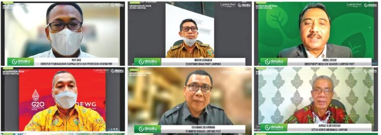 MEMBANGUN DESA DI ERA DIGITAL.  Webinar Lampung Post Membangun Desa di Era Digital, Selasa (22/3), yang dilaksanakan Lampung Post secara virual.LAMPUNG POST/ZAINUDDIN