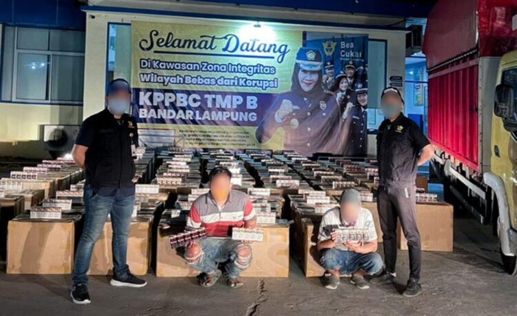 Rokok Ilegal. (Dok. Bea Cukai Bandar Lampung.)