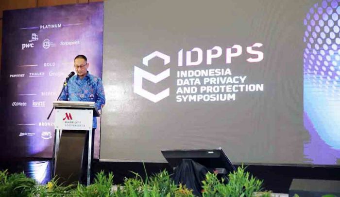 Dirjen Aplikasi Informatika Kemenkominfo Semuel Abrijani Pangerapan hadir di Indonesia Data Privacy and Protection Symposium 2022.MI/ Istimewa
