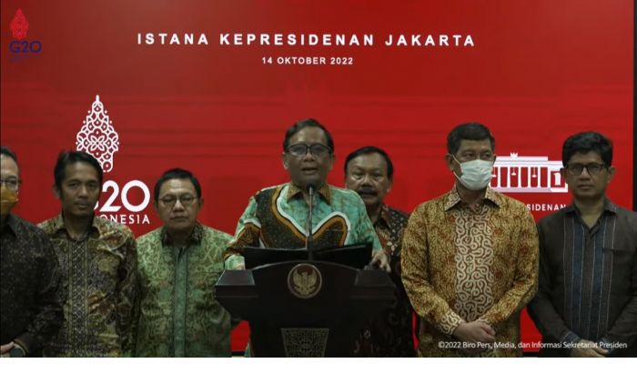 Tim Gabungan Independen Pencari Fakta Tragedi Stadion Kanjuruhan Malang, Jumat 14 Oktober 2022. DOK Youtube Sekretariat Presiden.