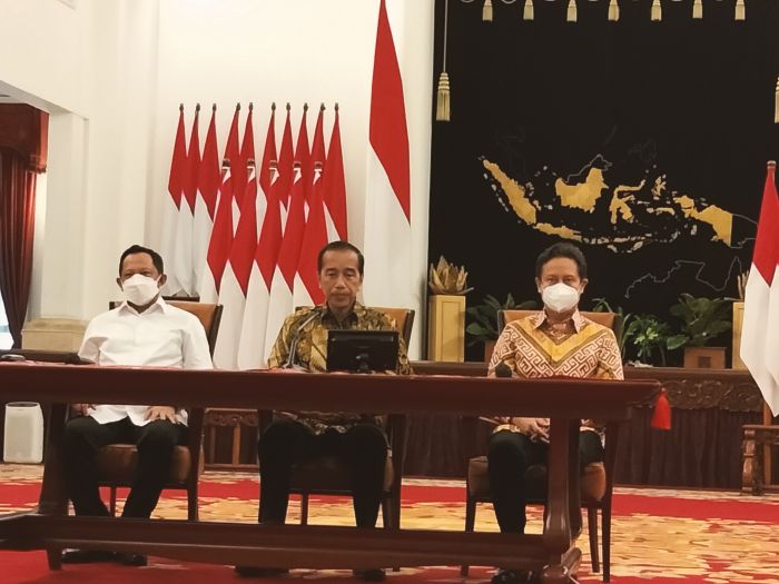 Presiden Joko Widodo mengumumkan pencabutan PPKM. MI/Indriyani Astuti