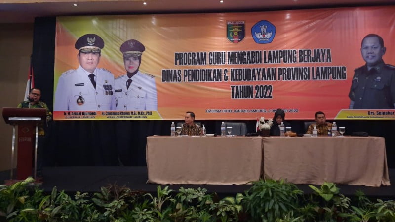 Pelepasan guru penggerak dalam program guru mengabdi ke 4 daerah di Provinsi Lampung, beberapa waktu lalu. Ist