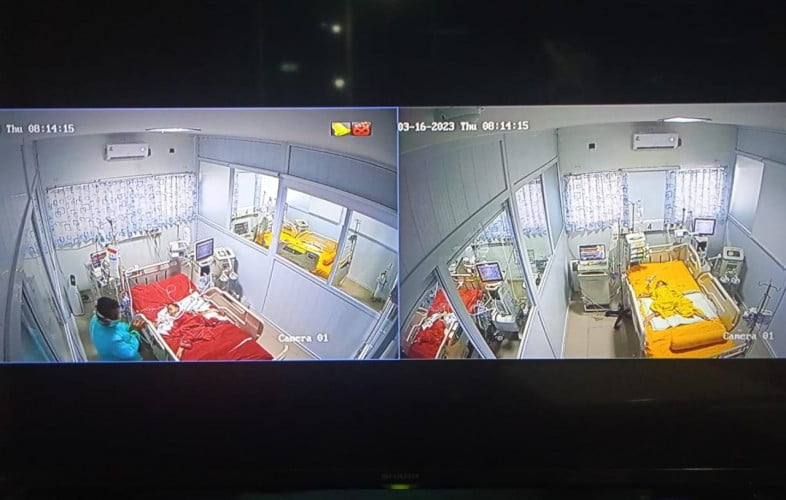 Kondisi bayi kembar siam yang sudah menjalani operasi pemisahan kembar siam di RSUDAM pada Rabu, 15 Maret 2023. Dok/CCTV RSUDAM