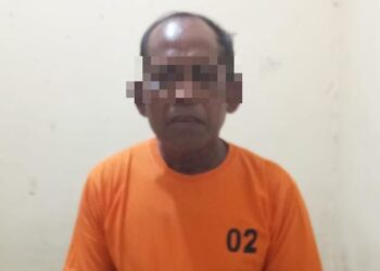 TT (60) tega mencabuli wanita tunagrahita/cacat mental berinisial K (32). Pelaku kini ditahan di Mapolsek Seputihbanyak, Lampung Tengah. DOK POLSEK SEPUTIHBANYAK