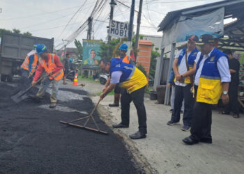PERBAIKAN JALAN. Pemerintah Kota Cilegon melalui Dinas PUPR Kota Cilegon meluncurkan program Mantri Jalan. DOK/PUPR
