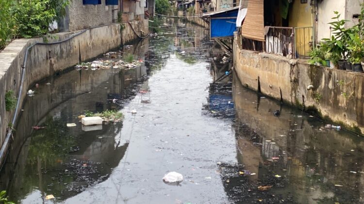 INDEKS KUALITAS AIR SUNGAI. Kondisi salah satu sungai di Bandar Lampung yang terletak di Kecamatan Bumi Waras. Dinas Lingkungan Hidup (DLH) Kota Bandar Lampung mengukur indeks kualitas air sungai di Kota Tapis Berseri. Hasilnya kualitas air sungai di Bandar Lampung sebesar 50 poin pada tahun 2023. (Lampung Post/Andre Prasetyo Nugroho)