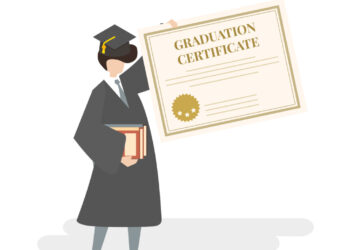 Illustration of graduation certificate