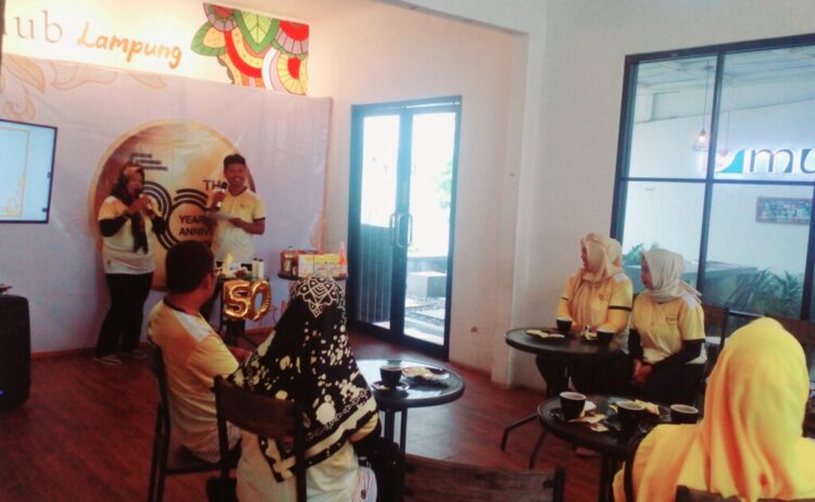 Kegiatan perayaan 50 tahun Tropicana Slim di Nutrihub Lampung, Jumat, 11 Oktober 2024. (Lampung Post/Ricky Marly)