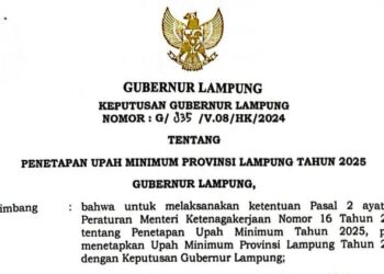 Foto: Surat Keputusan Pj Gubernur Lampung. (Dok.)