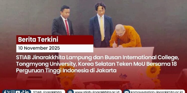 STIAB Jinarakkhita Lampung Teken MoU dengan Busan International College Korea Selatan, Perluas Jaringan Akademik Global