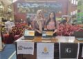 Tampilan booth dan aplikasi Nutriscane yang dipresentasikan kepada pengunjung. Dok/Teknokrat