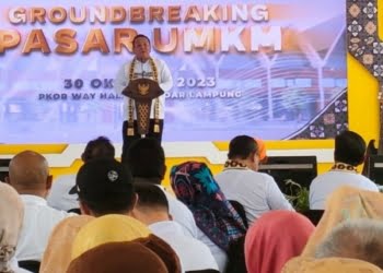 Gubernur Lampung Lakukan Groundbreaking Pasar UMKM di PKOR Way Halim