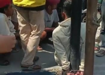 Pelaku Percobaan Perampasan Sepeda Motor Milik Driver Ojek Online Nyaris Dihajar Massa