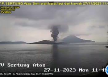 Gunung Anak Krakatau Erupsi 18 Kali, Hujan Deras jadi Pemicu