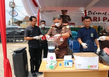 Kejari Pesawaran Musnahkan Barang Bukti 65 Perkara Pidana, Ada Sabu 131 Gram