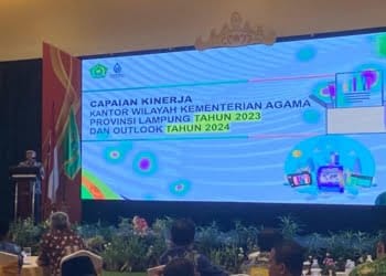 Rakerwil Kemenag Lampung di Emersia Hotel, Jumat, 8 Maret 2024.