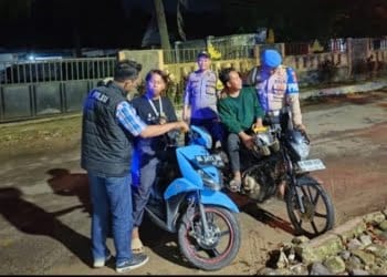 Polsek Terbanggi Besar Patroli Bubarkan Balap Liar