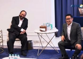 Pertemuan Ketua Umum NasDem Surya Paloh dan Ketua Umum PKB Muhaimin Iskandar (Medcom / Fachri Audhia Hafiez)