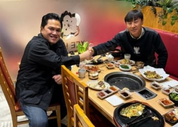 Ketua Umum PSSI Erick Thohir dan Shin Tae-yong. FOTO INSTAGRAM