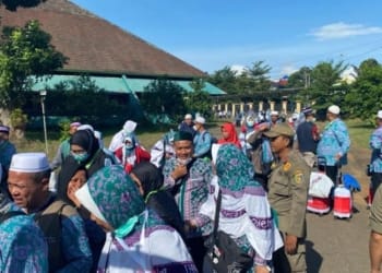 Pelaksanaan ibadah haji tahun lalu. Jemaah calon haji Lampung Selatan. Dok/Lampost.co
