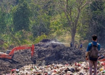 Sampah di TPA Bakung, Bandar Lampung.