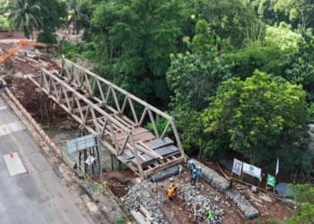 Kondisi terkini jembatan Way Sabuk di Lampung Utara.