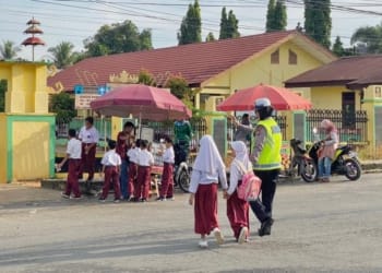 Polres Lamteng Gelar Pengamanan Pagi Pastikan Keselamatan Masyarakat