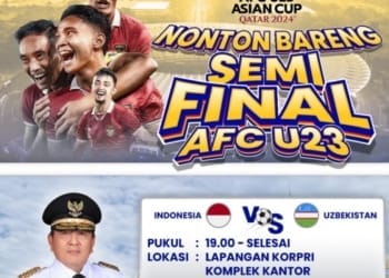 Malam Ini Pemprov Lampung Nobar Semifinal AFC U-23