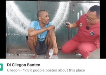 Tangkapan layar ASN Dishub Bandar Lampung, AS, telantar di Cilegon Banten.