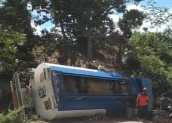 Truk BBM Terguling di Jalur Sukabumi-Suoh