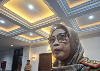 Ketua Komisi Irigasi (Komir) Provinsi Lampung Elvira Umihanni saat memberi keterangan. ANTARA/Ruth Intan Sozometa Kanafi