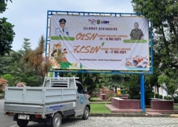 Suasana SMAN 2 Bandar Lampung yang menjadi tuan rumah FLS2N tingkat provinsi.