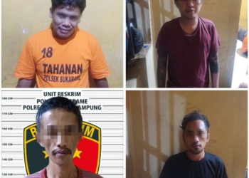 Keempat sindikat pengedar narkoba ditangkap polisi. Dok Polsek Sukarame