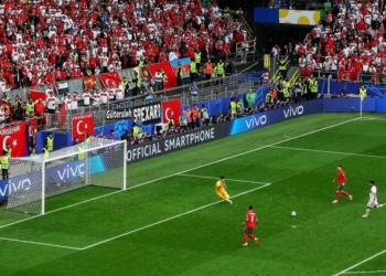 Cristiano Ronaldo memberikan assist kepada Bruno Fernandes untuk mencetak gol ketiga sekaligus memastikan kemenangan Portugal melawan Turki dalam pertandingan kedua grup E Euro (Piala Eropa) 2024, Sabtu, 22 Juni 2024. Kemenangan itu sekaligus memastikan Portugal lolos ke babak 16 besar Euro 2024. Foto: Instagram Euro 2024