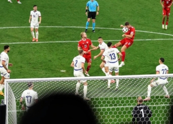 Tim Denmark saat dalam pertandingan ketiga fase grup Euro (Piala Eropa) 2024. Denmark lolos ke babak 16 besar Euro 2024 setelah menduduki posisi kedua klasemen grup C. Foto: Instagram Euro 2024