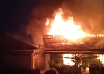 Kebakaran rumah di Bandar Lampung beberapa waktu lalu. Dok/Lampost.co